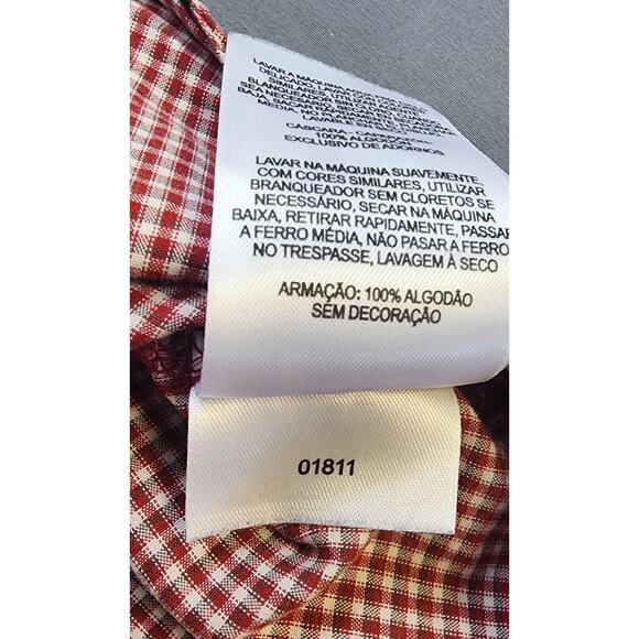 Columbia Sportswear Shirt Mens Medium Red Check Short Sleeve Button Up - Picture 12 of 12